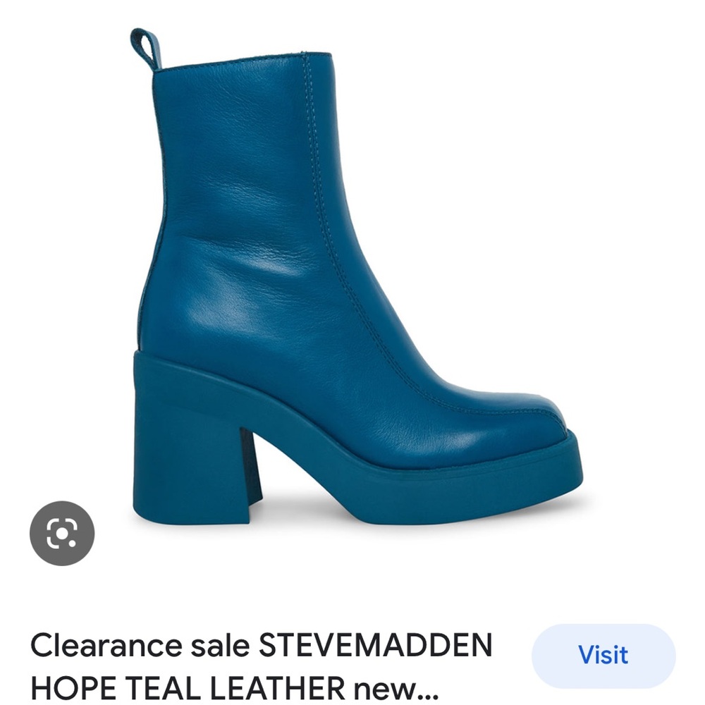 Brand new in box, Steve Madden teal ankle boots size 6